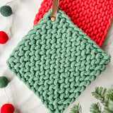 Green Knit Pot Holder