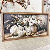 16x8" Four White Pumpkin Bouquet