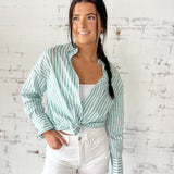 Mint to Be Striped Button-Down