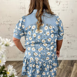 Daisy Print Tiered Ruffle Dress