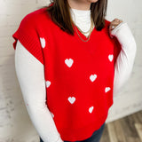 Heart Pattern Sweater Vest