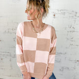 Check Round Neck Sweater