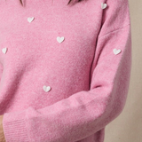 3D Heart Brushed Sweater