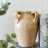 Cream 4-Handle Vase | 8.8"