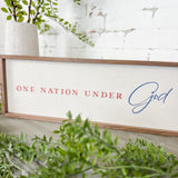 24x8" One Nation Under God White