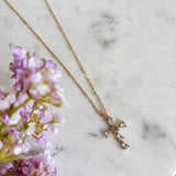 Rhinestone Cross Necklace