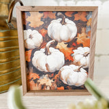 8x10" Five Pumpkins In Leaves
