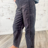 Dark Grey Corduroy Barrel Jeans