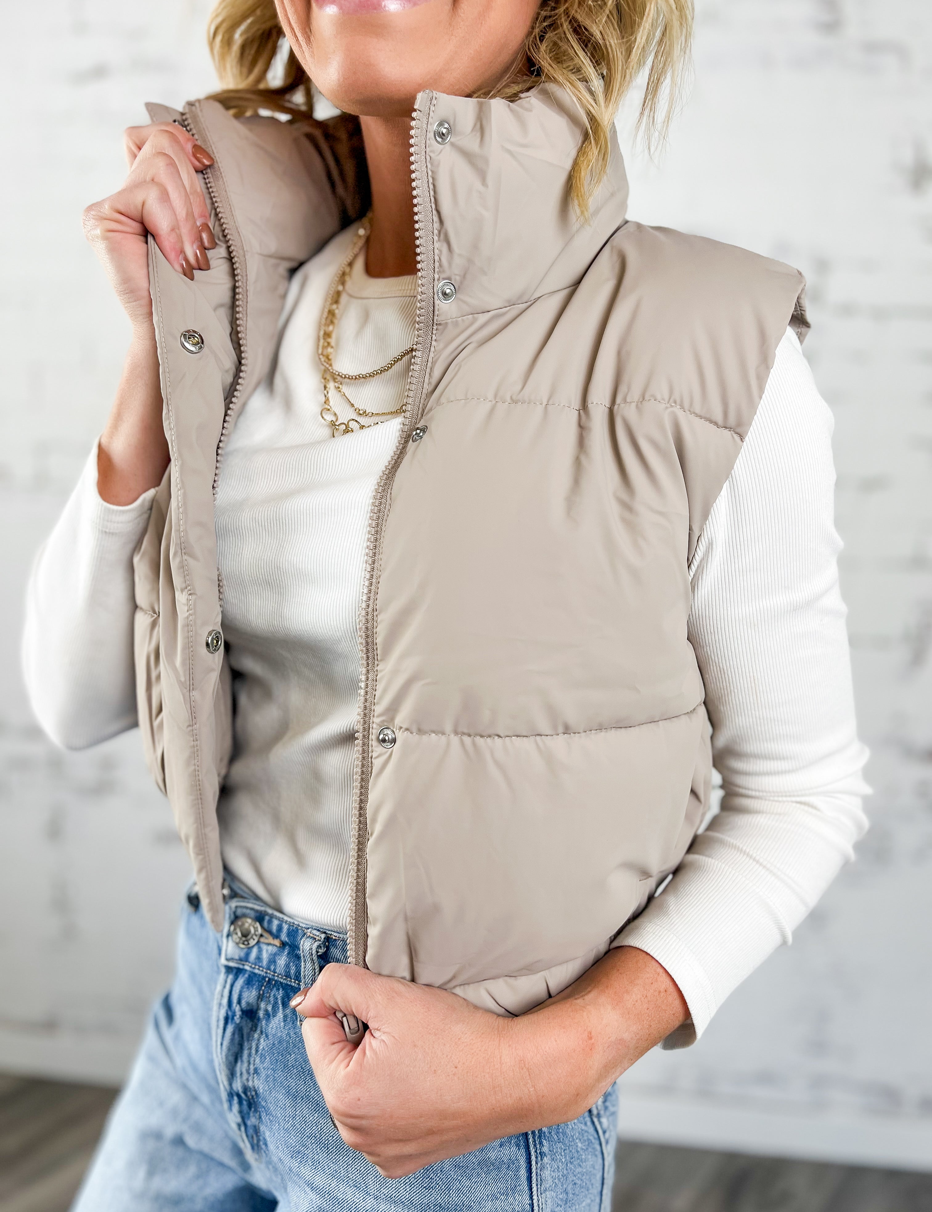 Cropped Puffer Vest