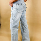 High Rise Drawstring Jeans