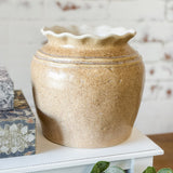 Cream Ceramic Pot | 7"