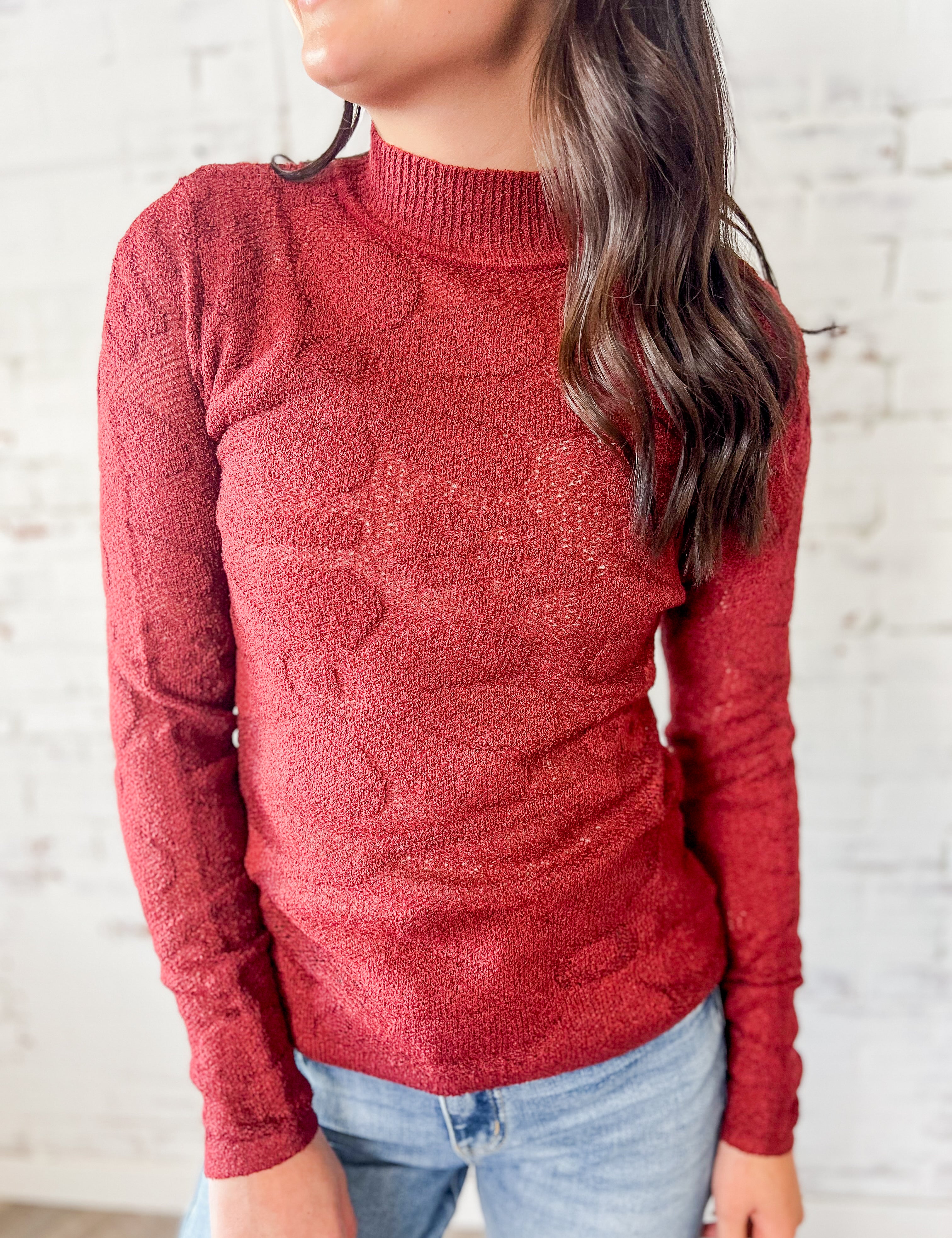 Mock Neck Sweater Top