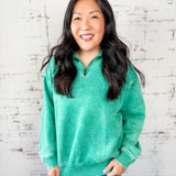 Acid Wash Half-Zip Pullover