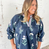 Botanical Floral V-Neck Dress
