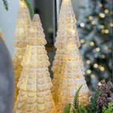Whitewashed & Gold Ceramic Led Trees