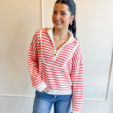 Striped Half Zip Sweater