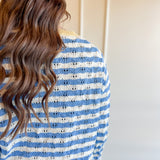 Wavy Stripe Contrast Knit Sweater