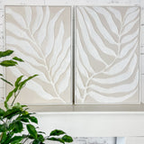 Ivory Leaf Framed Canvas I