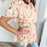 Floral V Neck Blouse