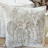 17” Tan Beaded Pumpkin Pillow