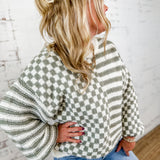 Checkered Knit Sweater