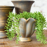 Antique Bronze Scallop Edge Planter | 5.7"