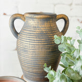 Antique Bronze 2 Handle Vase | 9.6"