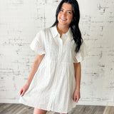 Sweet Eyelet Button Front Dress