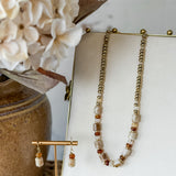 Beaded Stone Necklace & Earring Set