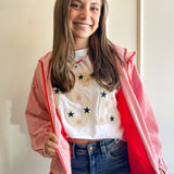 Red Stripe Drawstring Jacket
