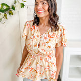 Floral V Neck Blouse
