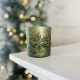 Green Snowflake Votive Holder