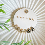 Vintage Checker Earring Set