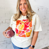 Football Abstract Flower Tee