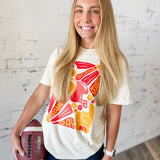 Football Abstract Flower Tee