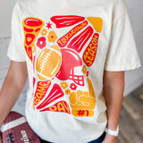 Football Abstract Flower Tee