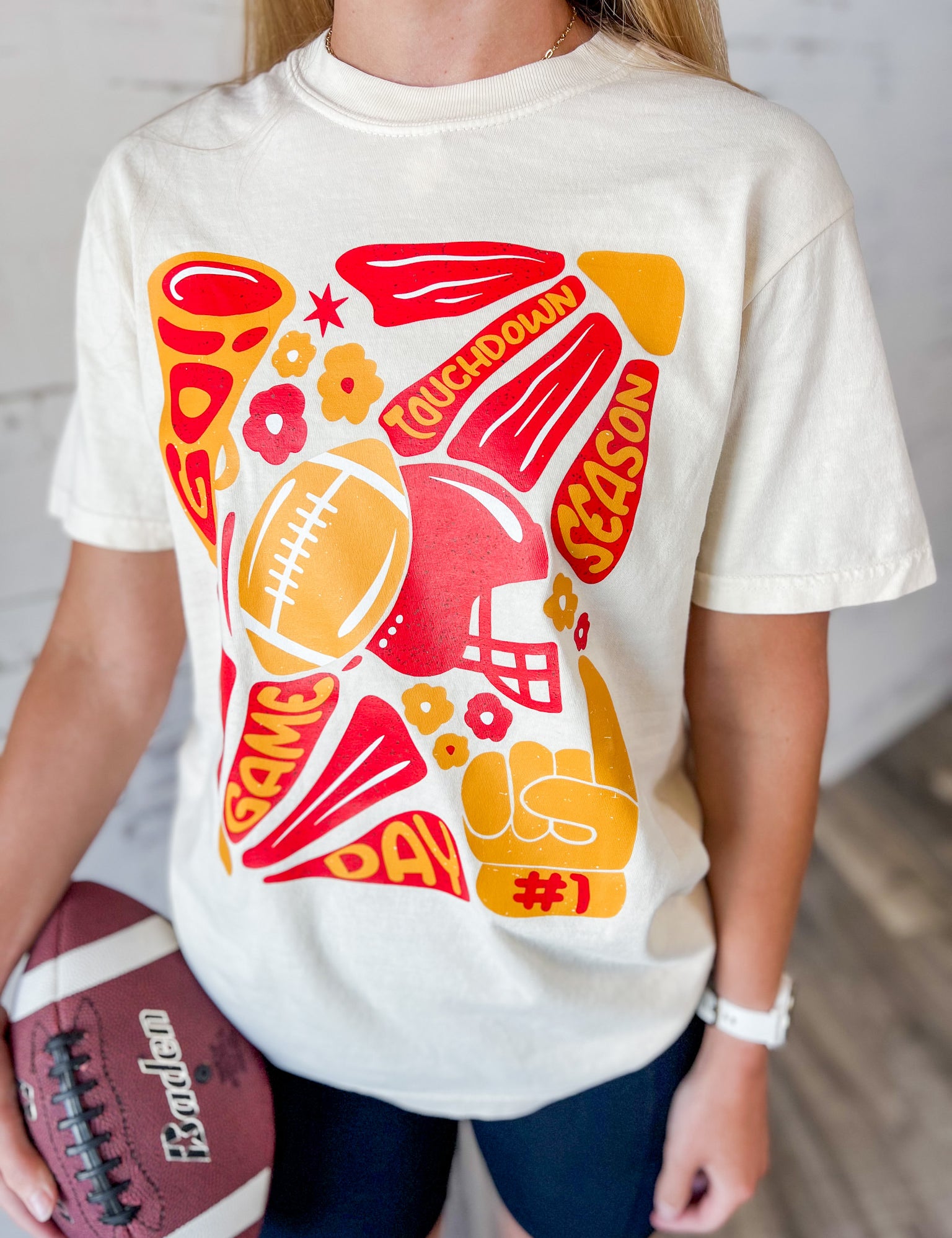 Football Abstract Flower Tee