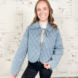 The Quilted & Cute Denim Tie Jacket