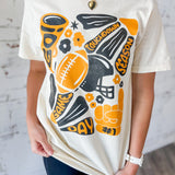 Football Abstract Flower Tee