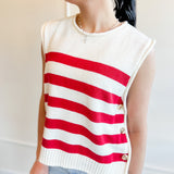 Coastal Stripe Button-Side Sweater Vest