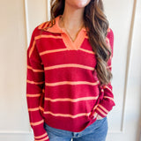 Striped Collared Sweater