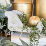 14" Vintage White Sleigh