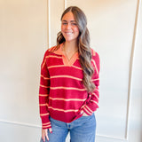 Striped Collared Sweater