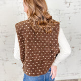 Fawn Print Sherpa Vest