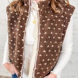 Fawn Print Sherpa Vest
