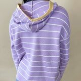 Lavender Lemon Stripe Hoodie Knit