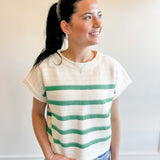 Color Pop Striped Knit Tee