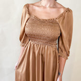 Copper Glow Midi Dress