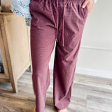 Burgundy Grid Lounge Pants