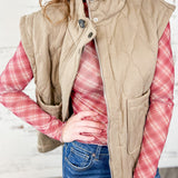 Red Plaid Mesh Long Sleeve Top